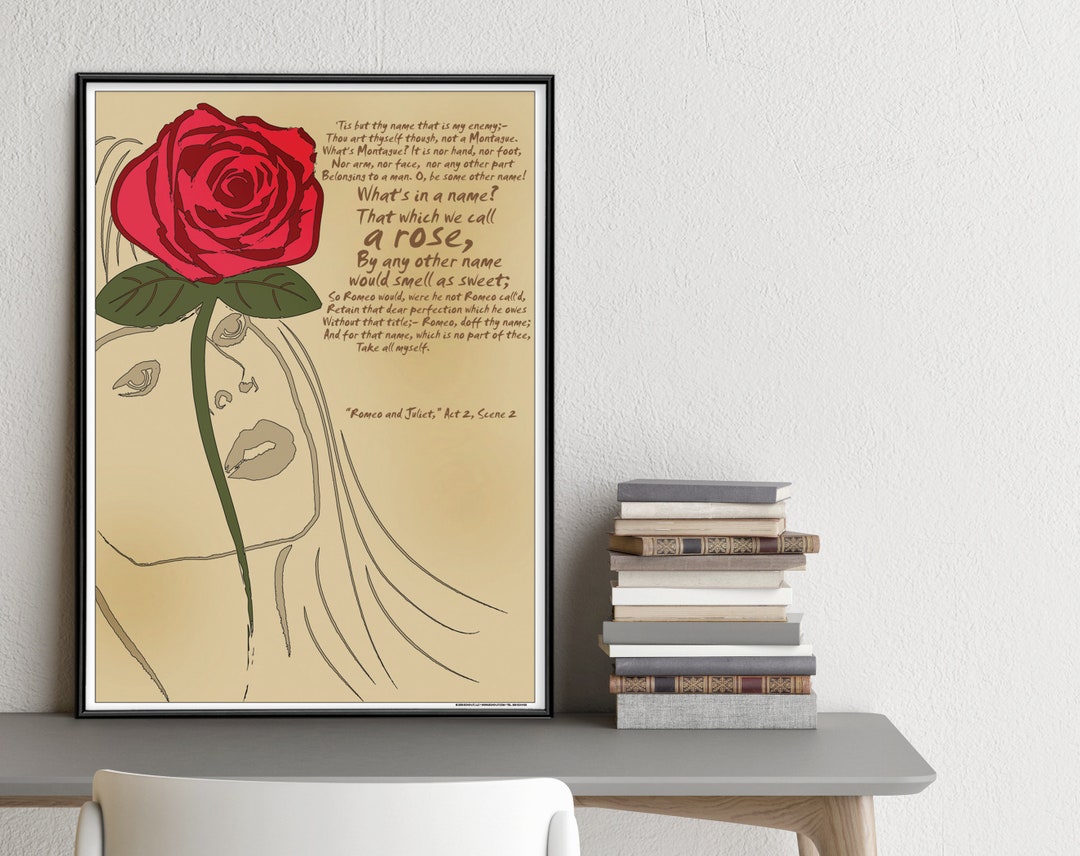 Shakespeare Romeo and Juliet. Rose Quote Literary Art Print
