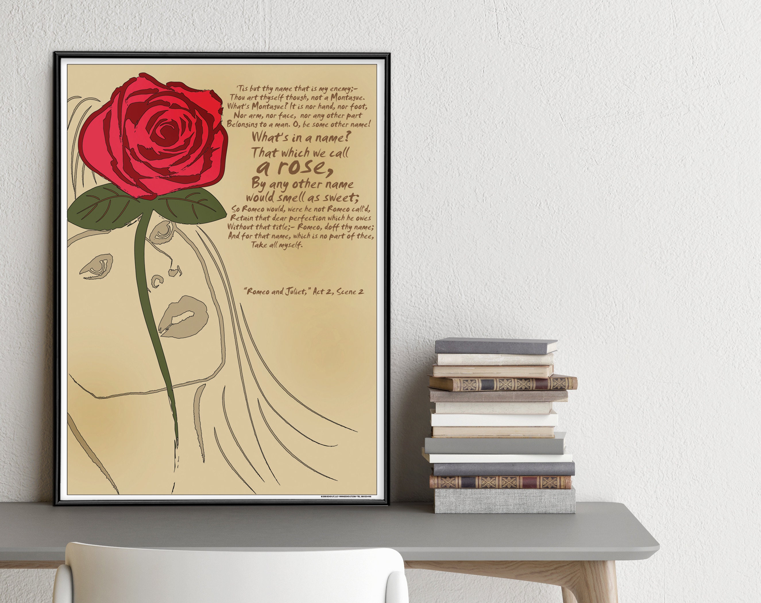 Shakespeare Romeo Et Juliette Rose Quote Literary Art Print Etsy Canada