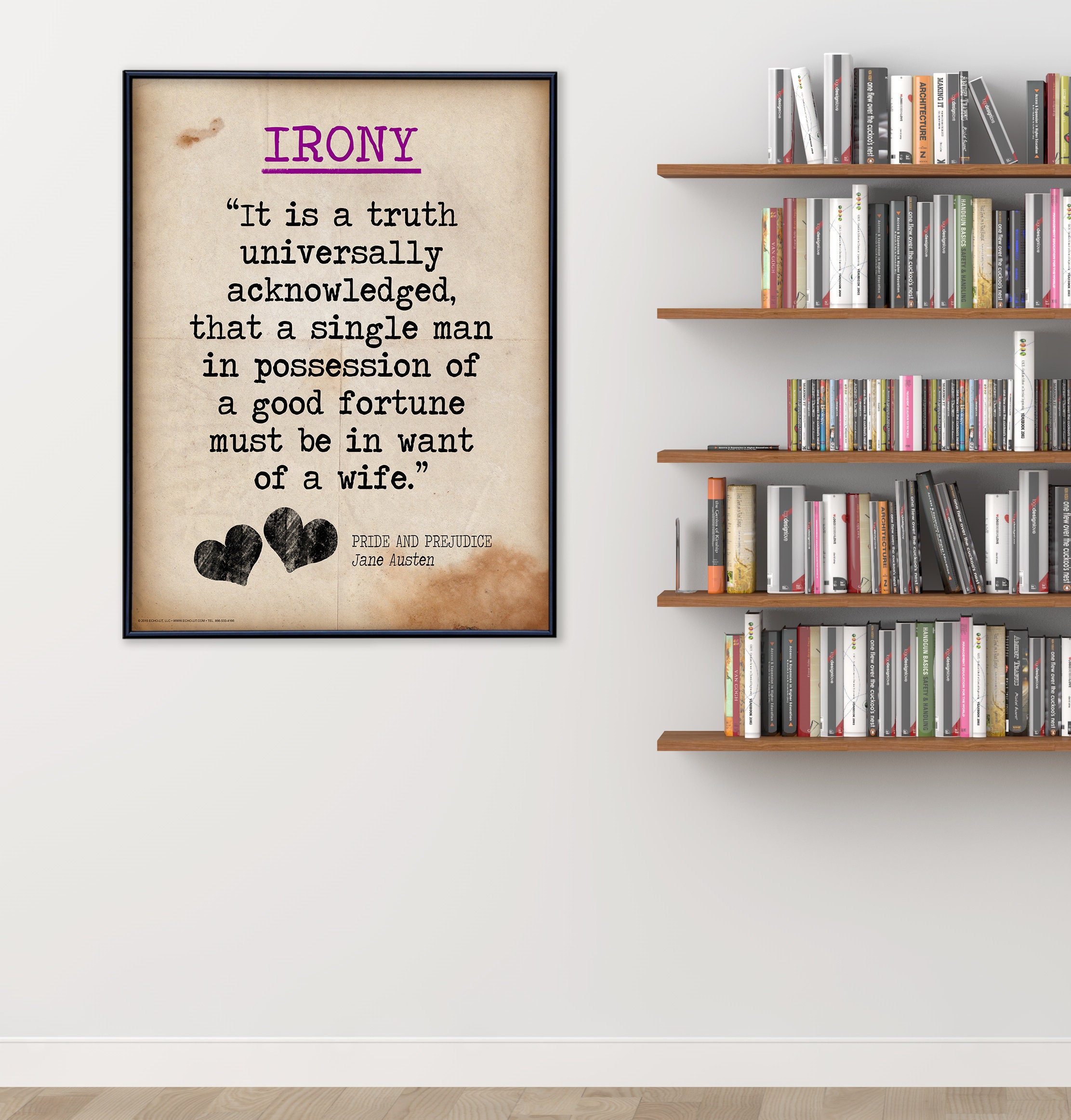 Pride And Prejudice Irony Quote Educational Art Print Etsy