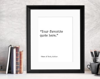 Custom Typewriter Style Book Page Print. Fine Art Paper, Laminated, or Framed. Multiple Sizes.
