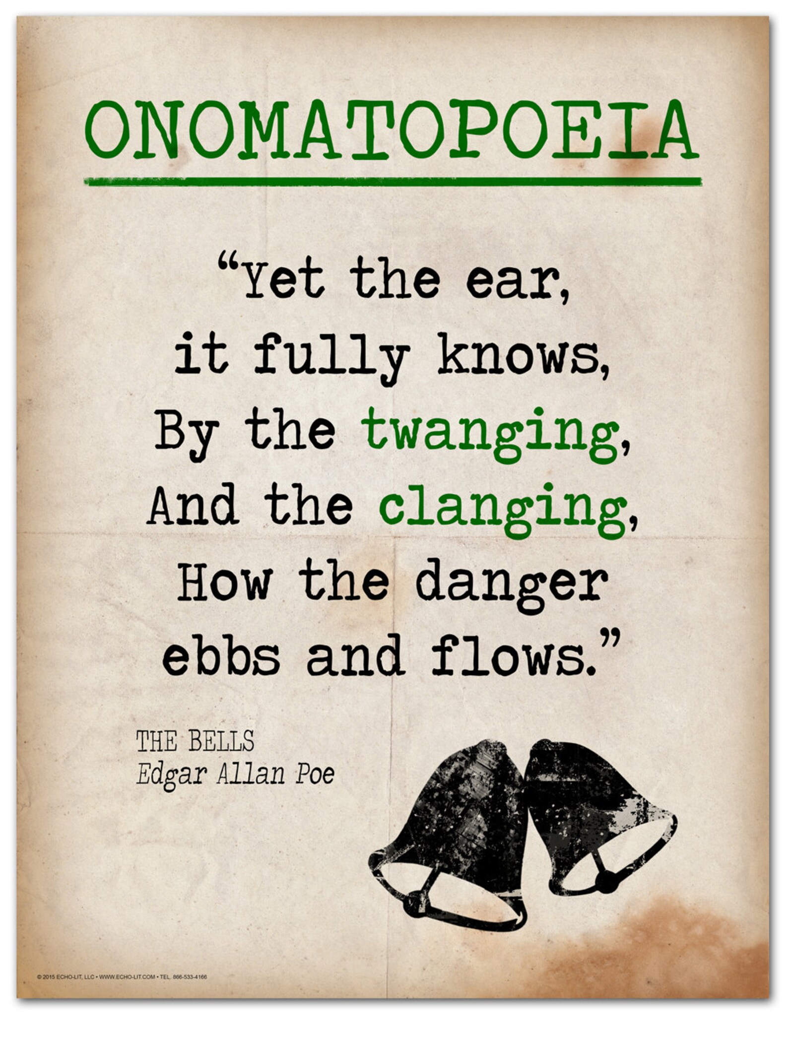 The Bells Onomatopoeia Quote Educational Art Print Featuring Etsy