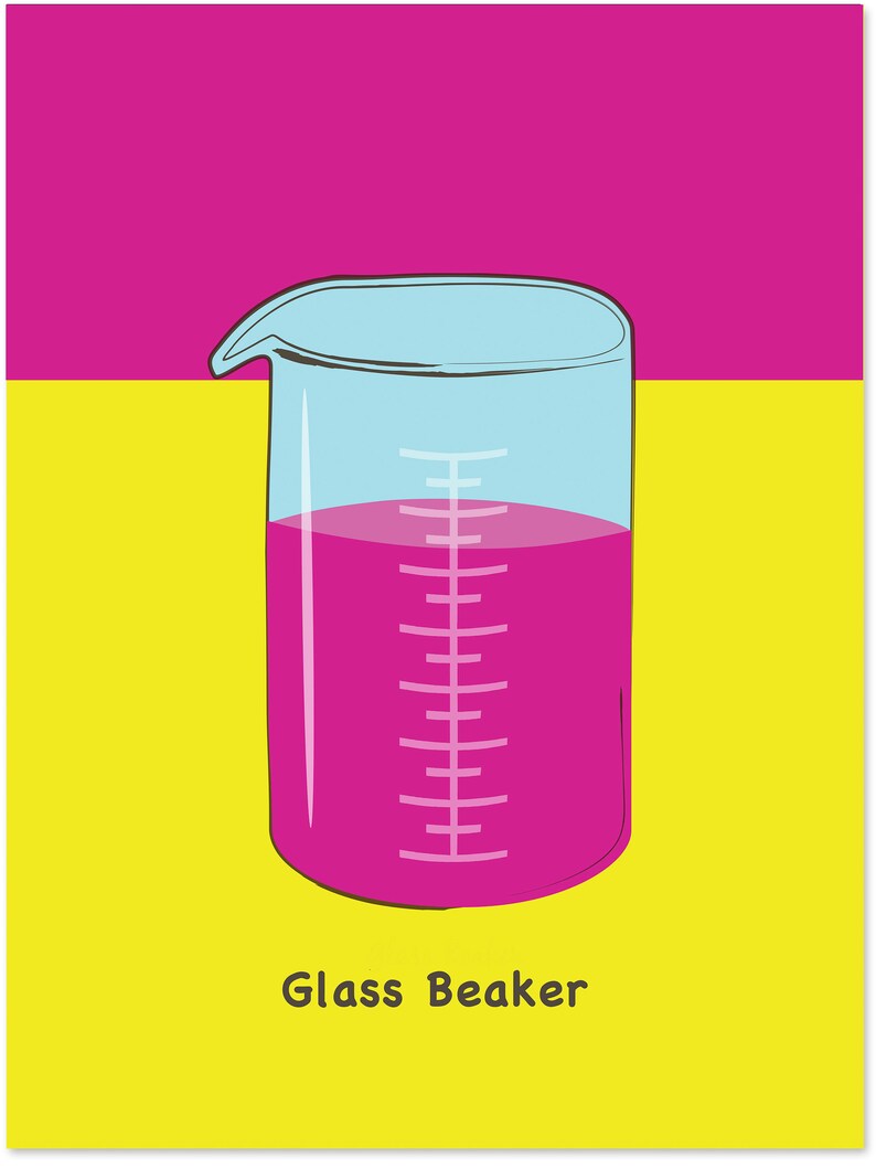 Glass Beaker Science STEM Poster. Vibrant Scientific Etsy