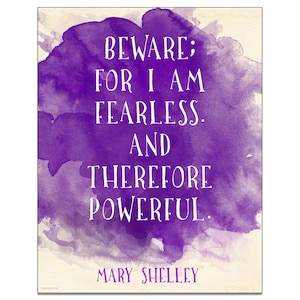 Mary Shelley Powerful Inspiration Literary Art Poster DIGITAL DOWNLOAD