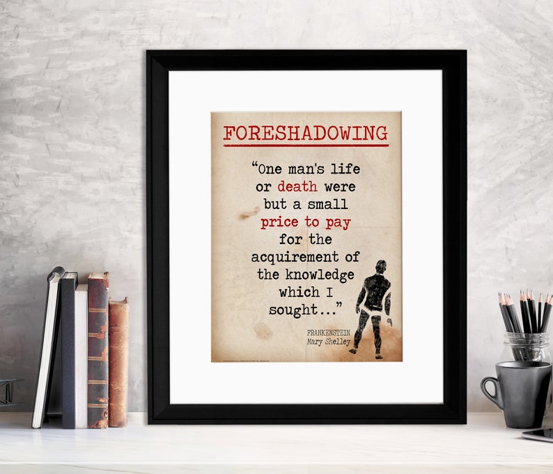 Foreshadowing Frankenstein Quote Educational Art Print | Etsy