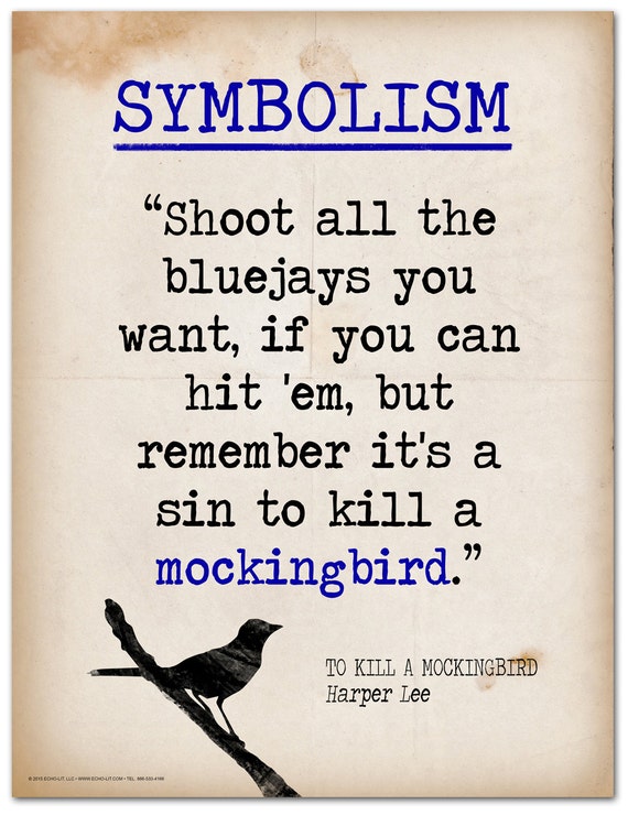 To Kill A Mockingbird Symbolism Quote Educational Art Print Etsy