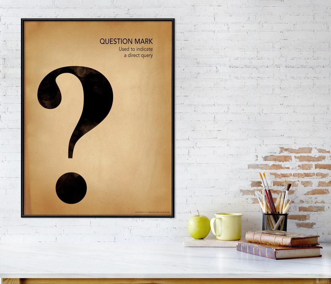Question Mark, Writing, Punctuation and Grammar Art Print. Fine Art ...