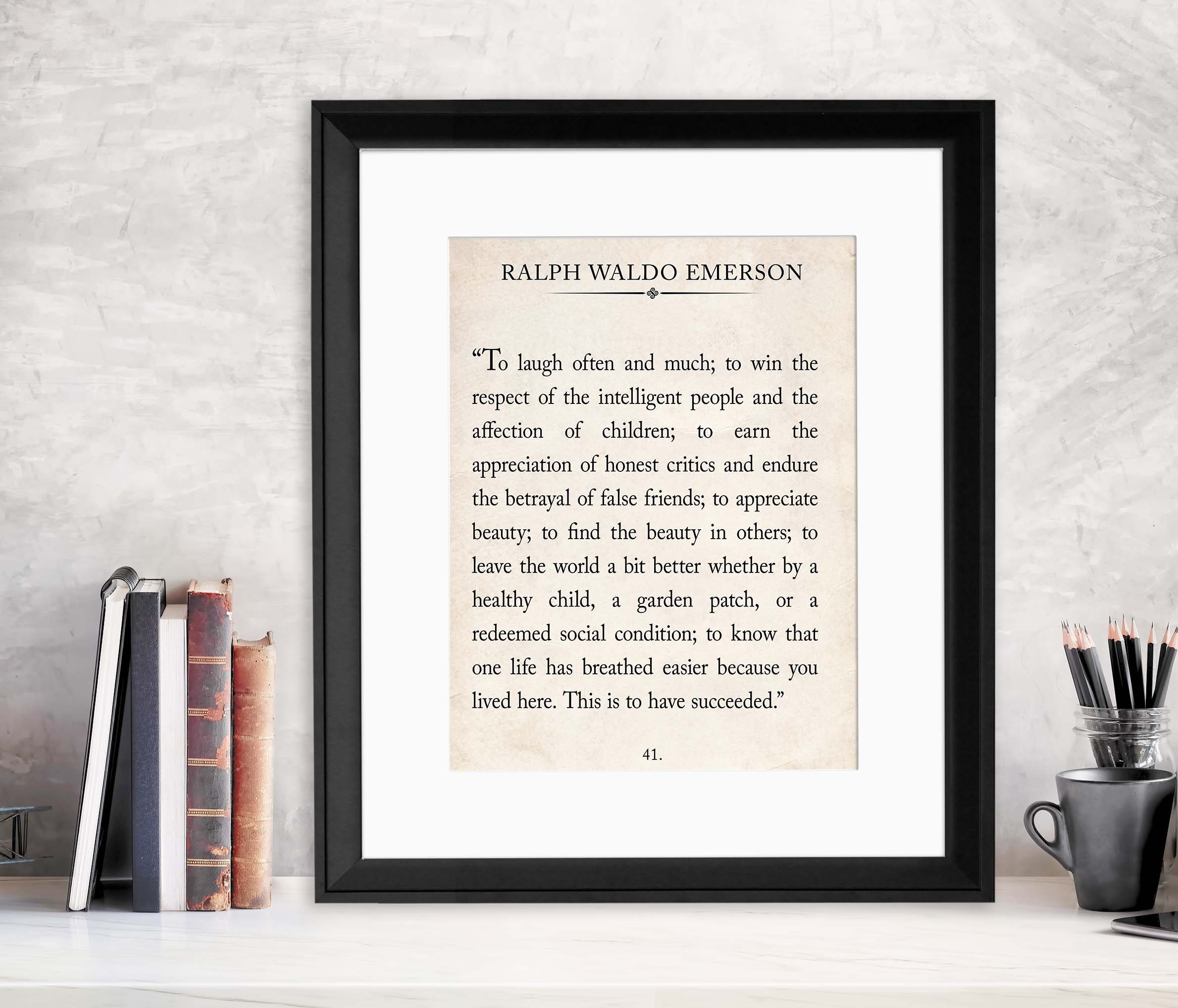Ralph Waldo Emerson Vintage Book Page Literary Quote Art Print for Home ...
