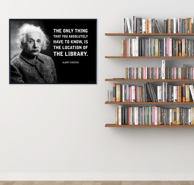 Location of the Library Albert Einstein Quote Fine Art Print. Etsy
