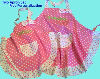 Mother Daughter Aprons (set of 2) or Grandmother Granddaughter aprons