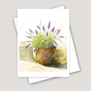 Lavender Watercolor Greeting Card: Floral Print