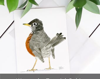 American Robin Watercolor Painting Tutorial: Bird Art (Digital Download)