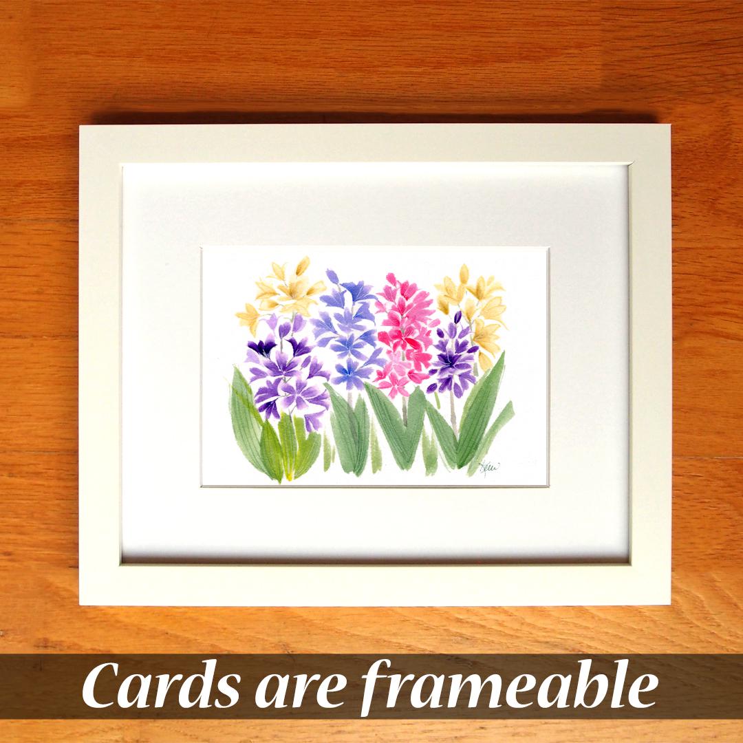 Hyacinth Flowers Watercolor Greeting Card: Botanical Art - Etsy