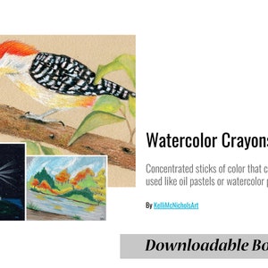Watercolor Crayons Art Tutorial: Mixed Media Guide (Digital Download)