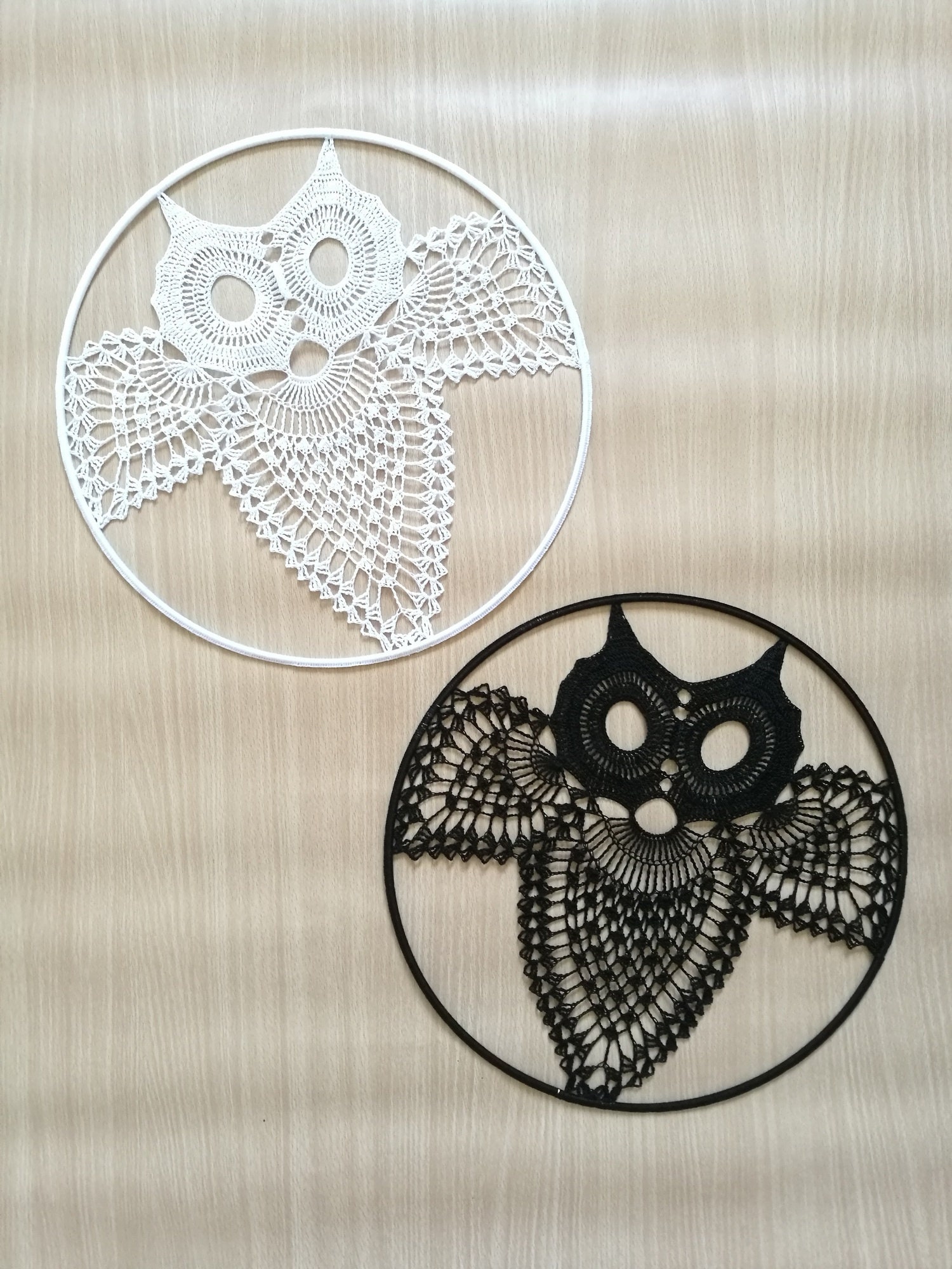 Crochet Owl Wall Decor, Nursery Wall Art, Bedroom Decor, Owl Gift Etsy