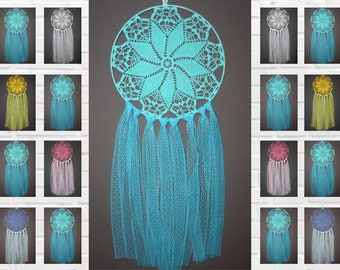 Crochet Dreamcatcher, Grand capteur de rêves, Accrochage mural mandala, Art mural de chambre à coucher