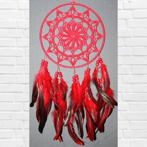 Mandala Dreamcatcher, Crochet Wall Hanging, Feather Dreamcatcher, Boho Bedroom Decor