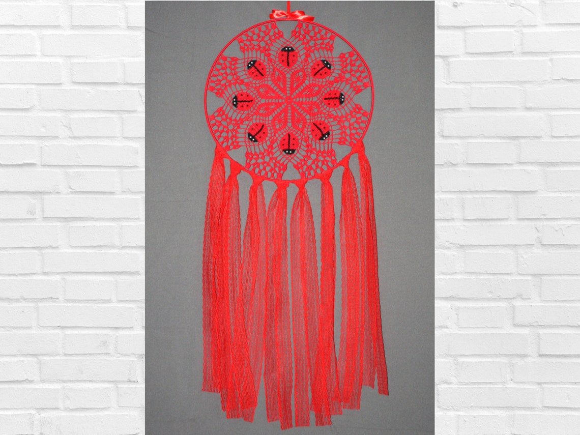 Ladybug Dreamcatcher Baby Room Decor Babyshower Gift Etsy