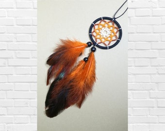 Mini Dream Catcher, Beaded Dreamcatcher, Car Mirror Hanging, Mandala Wall Art