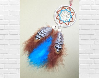 Car Dream Catcher, Beaded Dreamcatcher, Car Mirror Charm, Mandala Wall Art