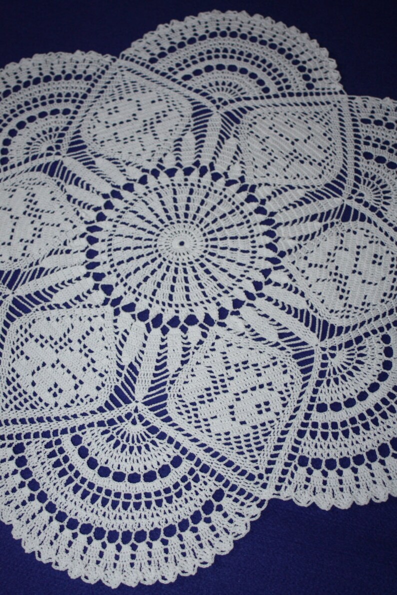 Large Crochet Doily Doily With Roses Crochet Centerpiece Etsy