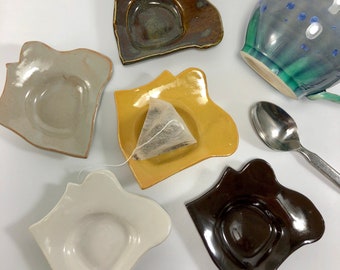 Cat Tea Bag Rest / Spoon Rest / Tea Dish / Handmade Dish
