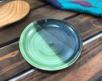 Blue and Green Spoon Rest / Handmade Dish