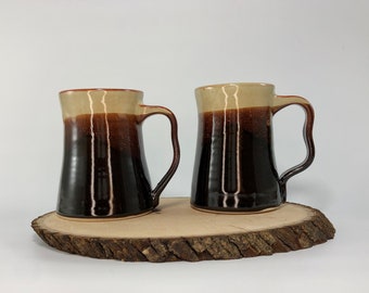 Black and Cream 14 oz Mug / Coffee Mug / Stein