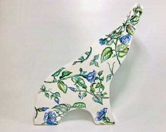 Elephant with Flower Overlay / Elephant Sculpture