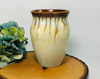 White Gold and Black Vase / Handmade Flower Vase / Ceramic Vase
