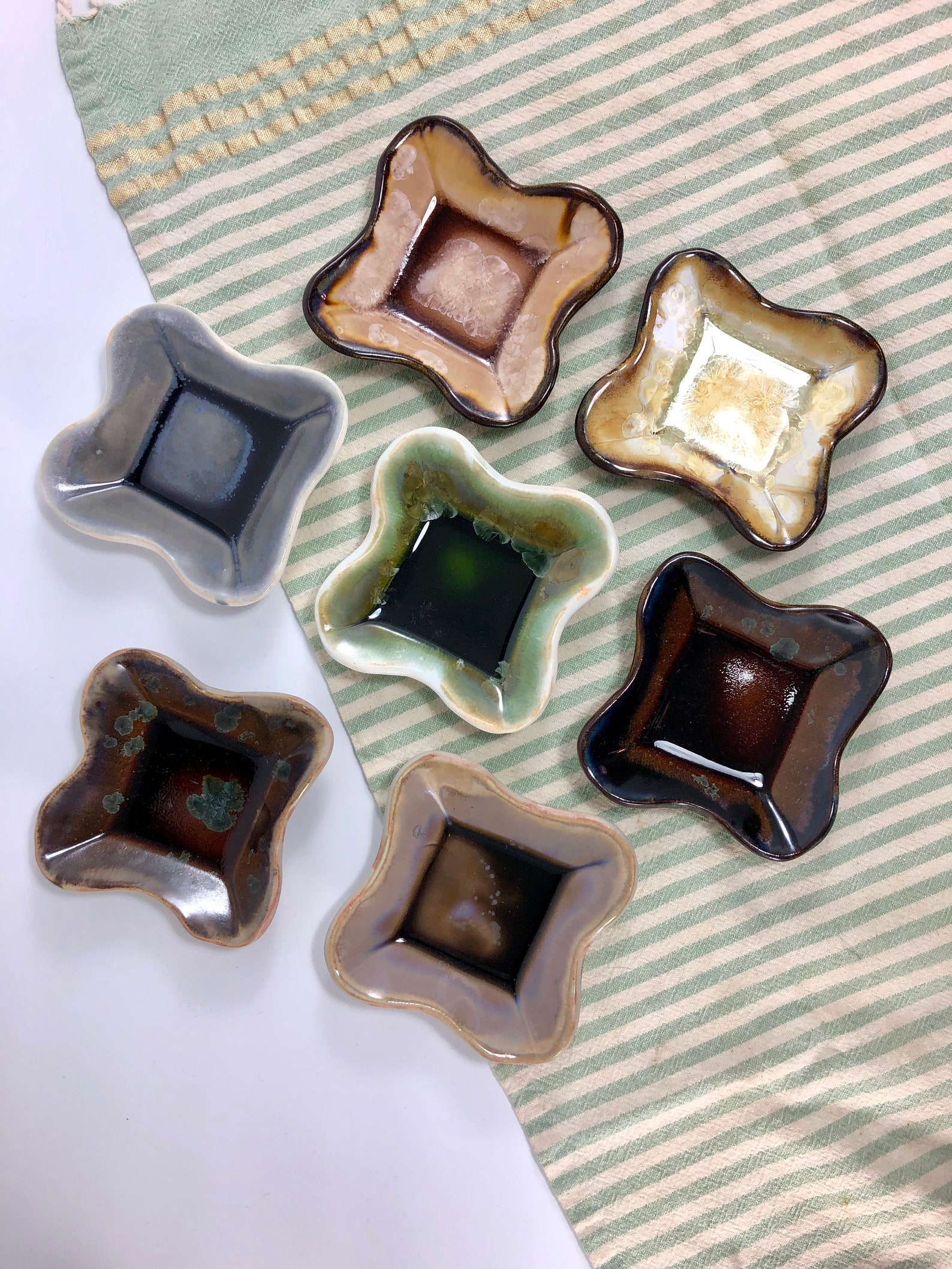 Handmade ceramic trinket dish / Jewelry dish / Small square Etsy