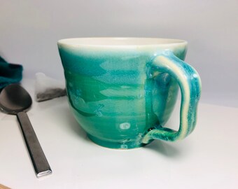 Green Tea Cup / Handmade Ceramic