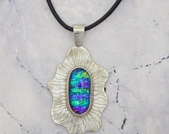 Dichroic Glass Pendant - Multi Coloured Unique