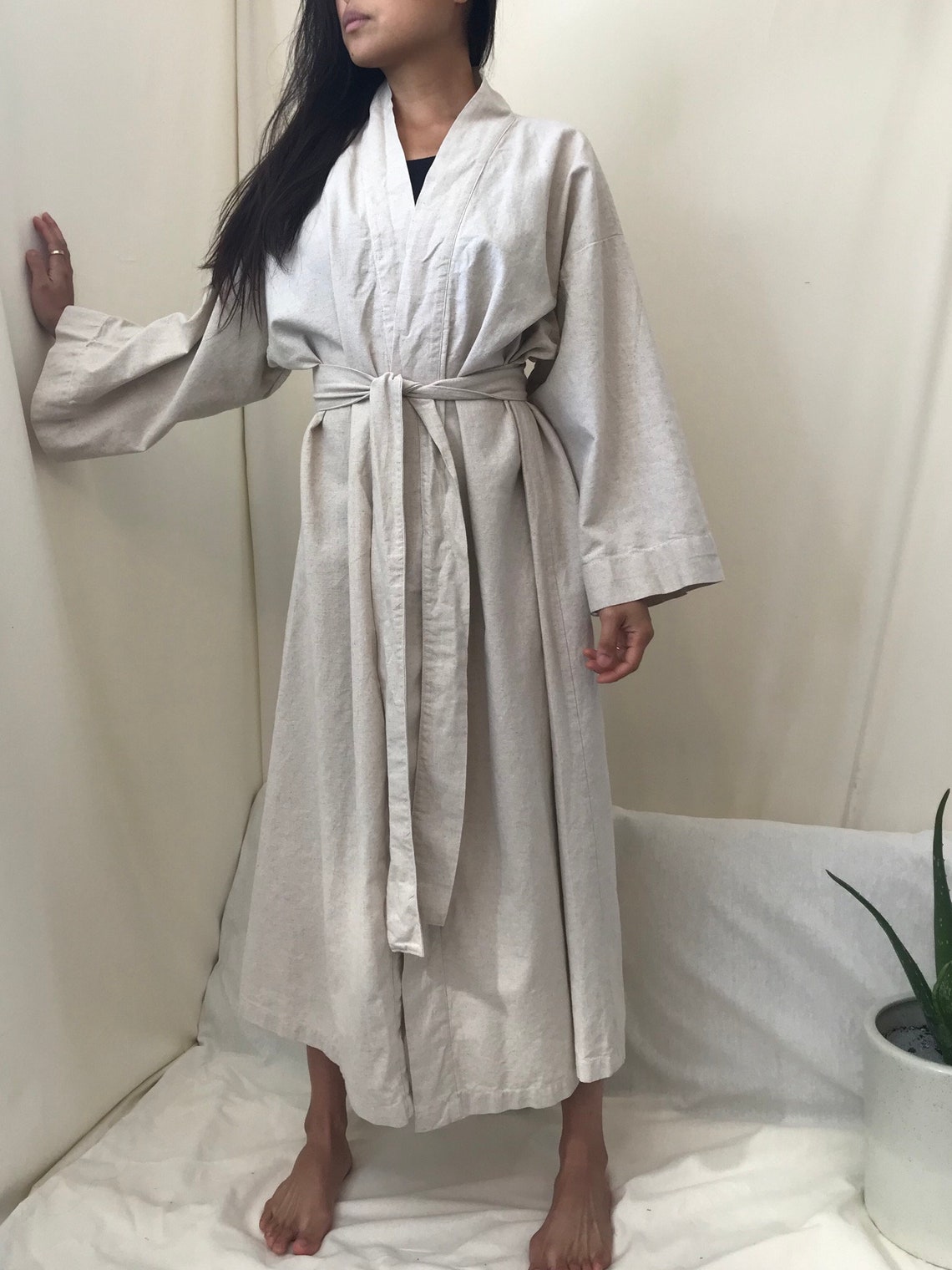Robe Organic Linen Cotton Blend Etsy