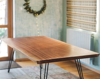 Wooden Table, Kitchen Table, Dining Table, Wooden Kitchen Table, Large Modern Rustic Wood Table, Modern Farmhouse Dining Table, Hairpin Legs