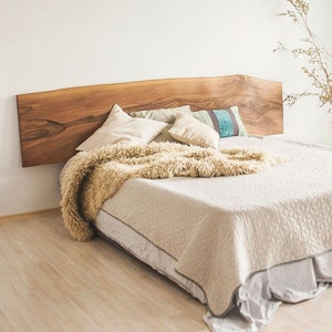 Live Edge Headboard King, Headboard Queen, King Headboard, Wooden Headboard, Walnut Bed Board, Bed Frame Queen, Boho Headboard,Live Edge Bed