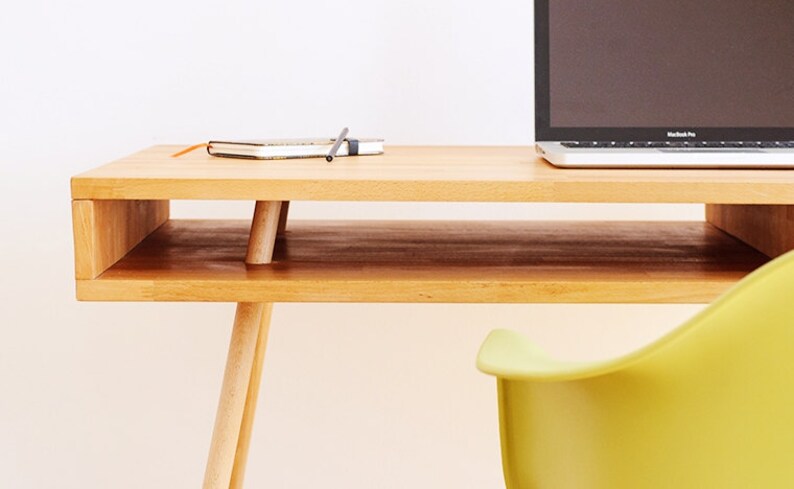 Computer Desk, Solid Wood Desk, Computer Desk Wood, Office Desk, Wooden Desk, Modern Desk, Home Desk, Industrial Desk, Desk With Storage image 3