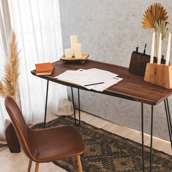 Solid Wood Desk Etsy