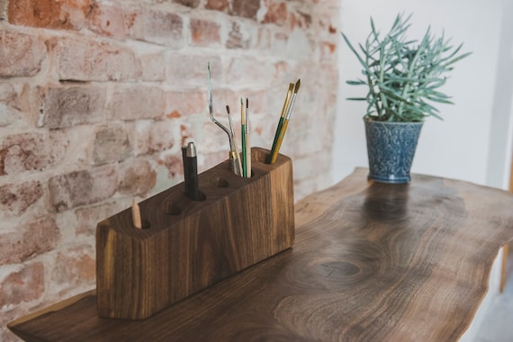 Wooden Desk Organizer Desk Accessories Pencil Holder Office Etsy