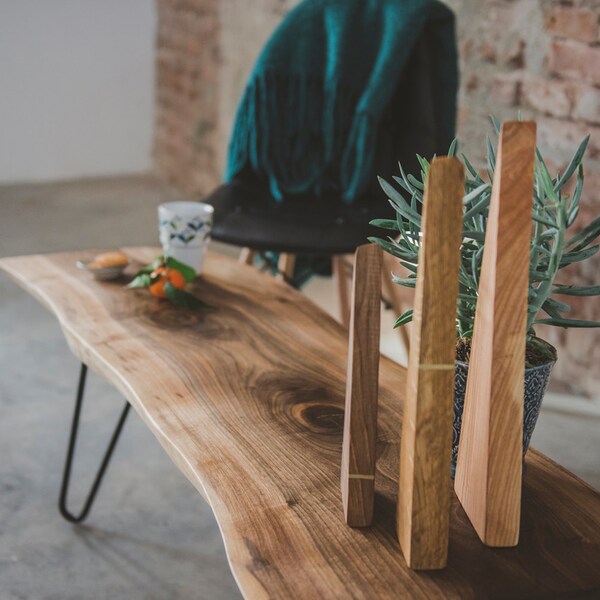 Coffee Table, Live Edge Walnut Slab, Wood Coffee Table, Rustic Coffee Table, Narrow Entryway Table, Dining Table,Modern Farmhouse End Table