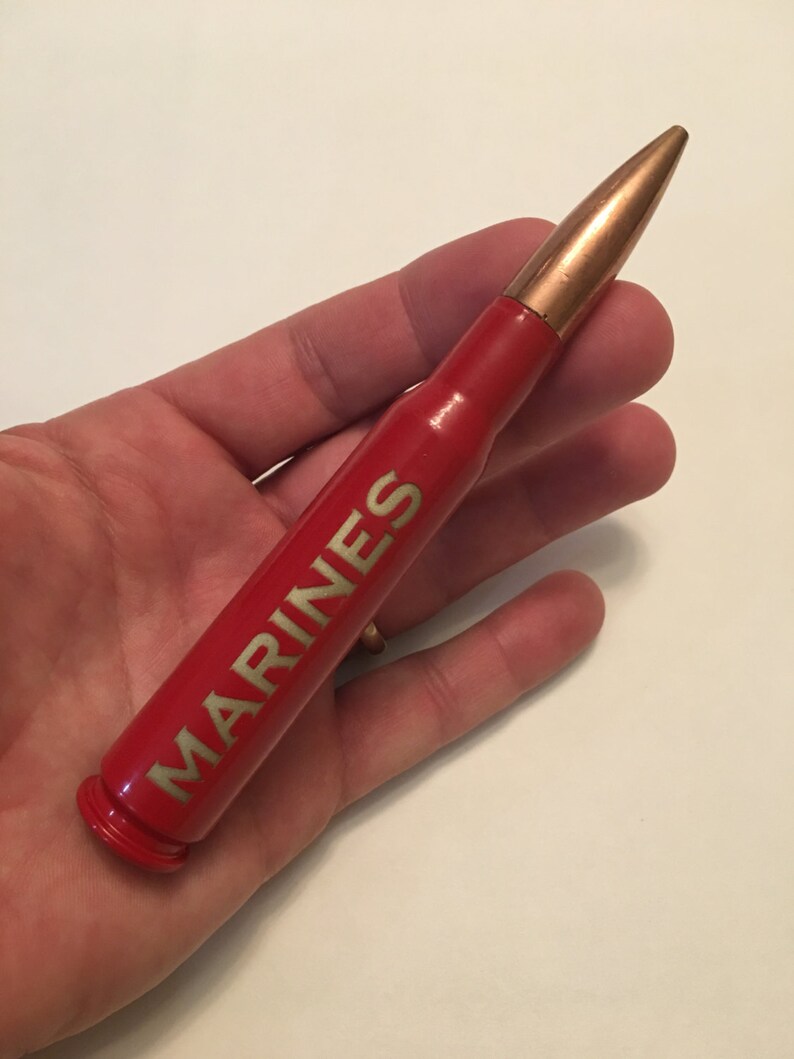 Engraved USA 50 caliber shell casing with bullet bottle Etsy