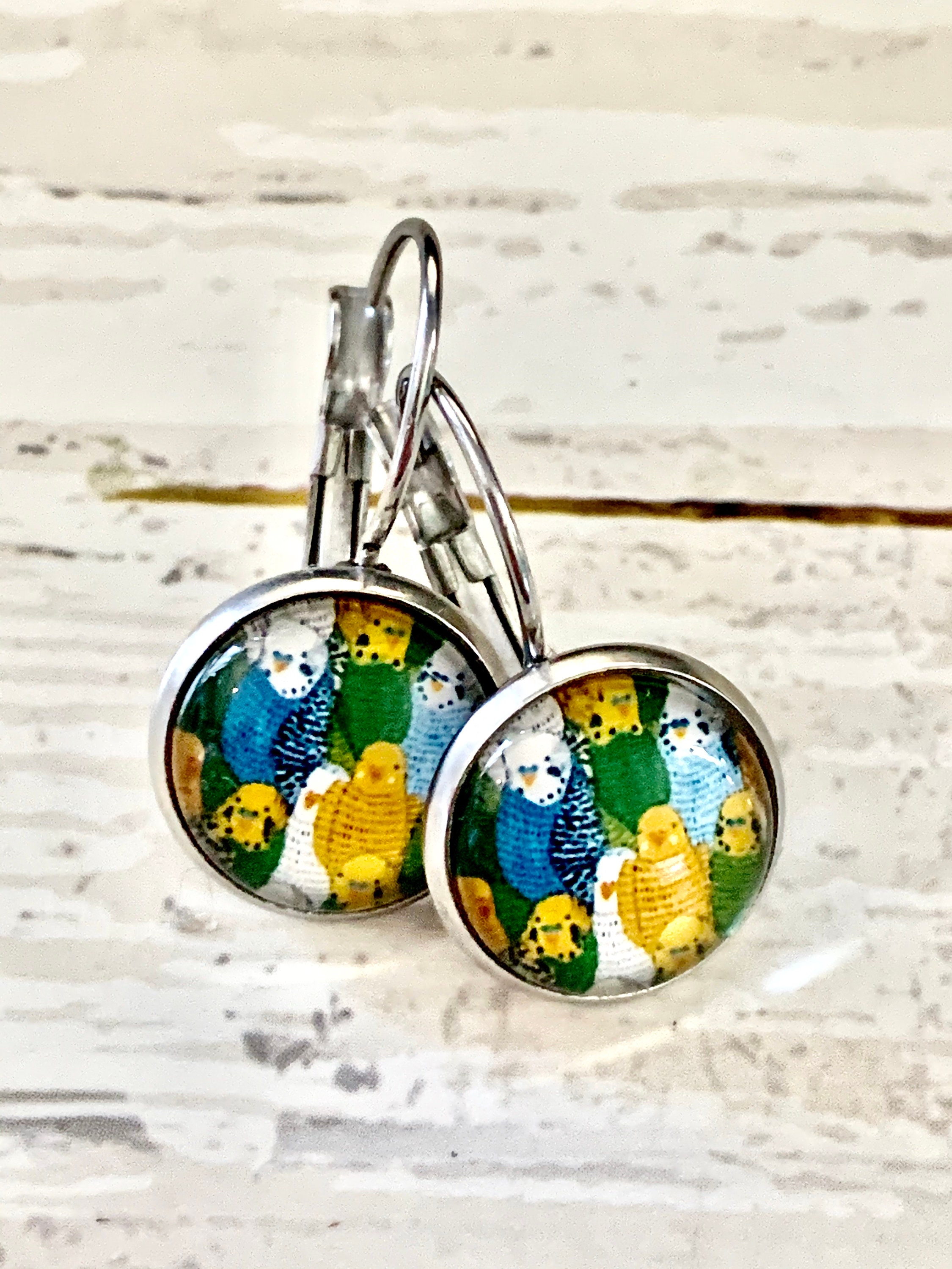 Sleeping Earrings Stainless Steel. 12 Mm Diameter Glass Etsy