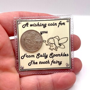 TOOT FAIRY Lucky Old Sixpence Wishing Coin Pink Blue Green Cream Card Sac en organza Magical Believe Under The Pillow Souvenir Fun Nouveauté