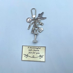 FITNESS Charm significatif Porte-clés Sac Charm Pendentif Poèmes Significations aux Charms Boîte Cadeau ou Sac Baskets Haltères Gym Danse Souvenir Eau