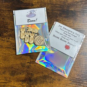 F Bomben hatten genug Spaß Neuheit schrullig Letztes Mittel aus Holz Geschenkkarte Shimmer Bag Secret Santa Favors Geburtstag Swear Words