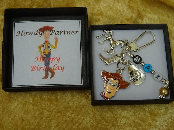 Personalised Bead Name Disney Toy Story Movie Woody Cowboy Hat Horse Boots Gift Boxed Bag Charm beads for name