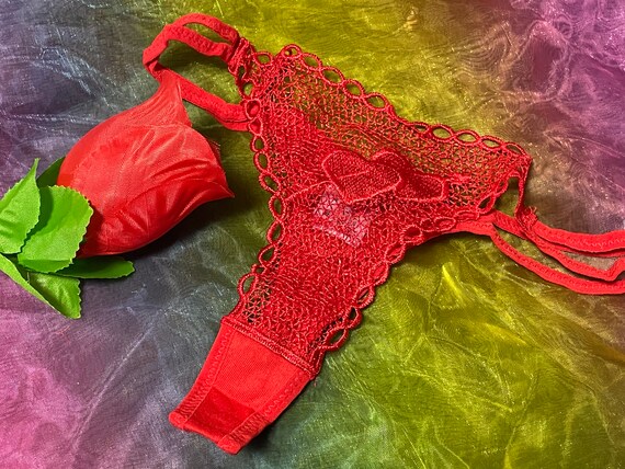 One Red Rose Made Out Of Pants Knickers Thong Fun Valentines Or Birthday Gift Unique Gift Petals Wrapped Humorous Quirky Gift