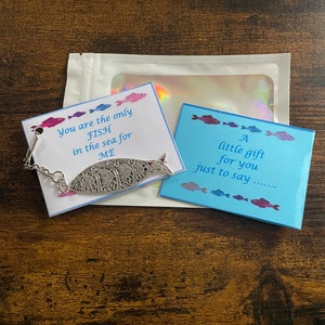 Vous êtes le seul poisson dans la mer pour moi pendentif à breloque nouveauté carte cadeau anniversaire saint valentin tout amateur de pêche sac scintillant