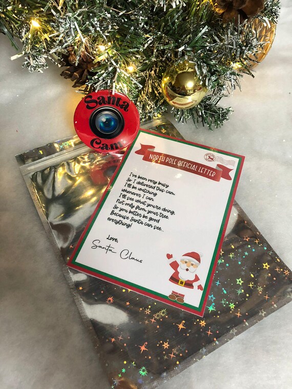 Santa cam and letter from Santa Claus to watch if you have been naughty or nice fab keepsake and to remember to be good magnet Secret Santa