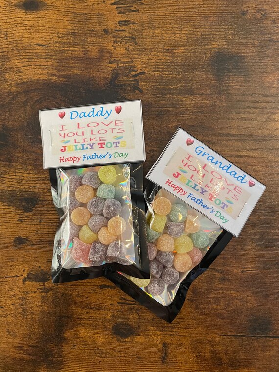 FATHER’S DAY i love you lots like jelly tots packet of sweets etc Dad Grandad Daddy gift present treat size bag with card heading quirky fun