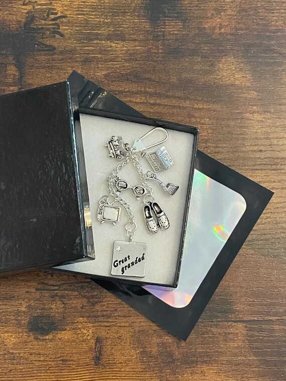 Grandad Dad keepsake key ring charm pendant slippers newspaper glasses ty couch charms for any occasion fun quirky gift boxed any occasion